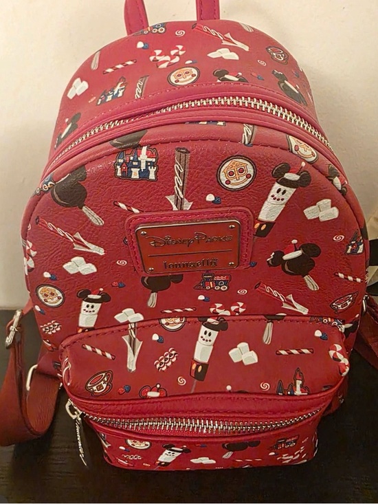 Loungefly Handbags - Loungefly Red Disney Parks Snack Print Mini Backpack 2021 Holiday Christmas